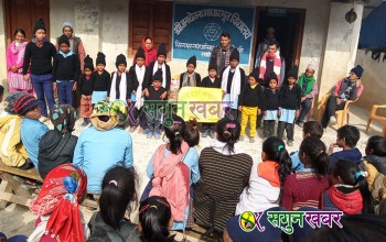 बैतडीको सिगासमा टुहुरा र विपन्न बालबालिकालाई न्यानो लुगा वितरण 